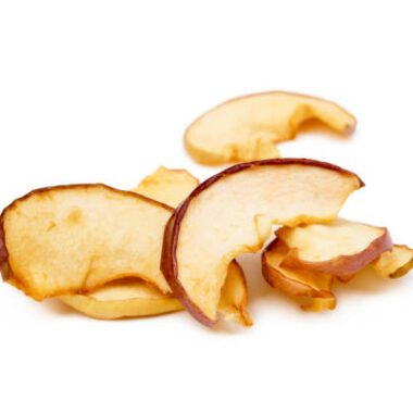 Dried sliced apples, fruit isolated on white background